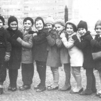 Steve (3rd from left) with his kindergarten class. Berlin, 1936.