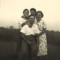 Stella's two brothers, her sister and a cousin (left), Africa 1945