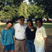 Family picnic, Left to Right: Daughter Fella, Husband Morris, Daughter Jackie, Stella, 1991
