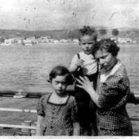 Joe with his mother and sister on the boat to Shanghai, 1939.