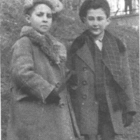 George with his friend, classmate, and neighbor Szymon (on right), 1946.