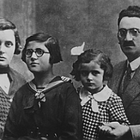 Left to Right, Mom Julizka, Noémi, Sister Erzsebet and Father Sama Schonberger, 1936.