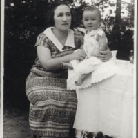 Irene (age one) and her mother Karola Ginzburg (age 25), 1924 at a summer resort