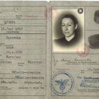 ID card in German and Polish for Anna Borowska (Irene) as a Roman Catholic, 1943