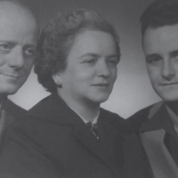 Robert and his parents after the war.