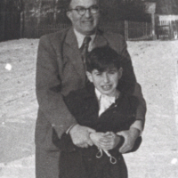 Tom and his father Pavel Lenda (Lustig), 1948.