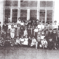Kadorrie School group photo. Henry front row, third from left