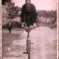 1946, on a bike in the DP camp
